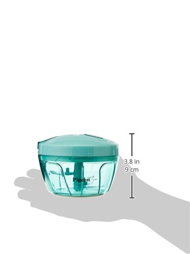 Pigeon Polypropylene Mini Handy and Compact Chopper with 3 Blades for Effortlessly Chopping Vegetables and Fruits for Your Kitchen (12420, Green, 400 ml)
