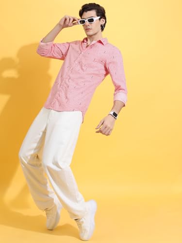 Highlander Men's Slim Fit Shirt (HLSH014808_Pink - GenZlyf