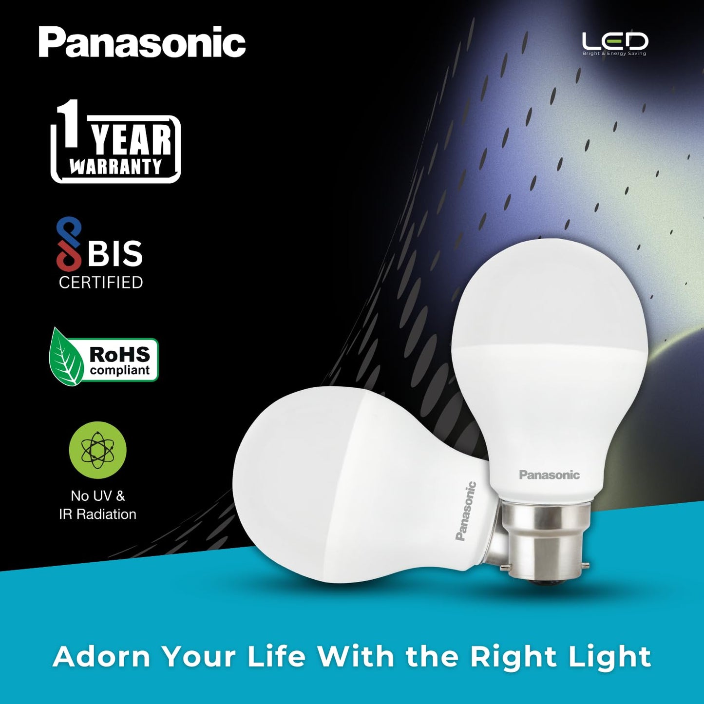 Panasonic 9 Watt LED Bulb, B22 Base 9W Light For Home, 25000+ BH with 1 Year Warranty, 6500K Cool Day (Pack of 2) - GenZlyf