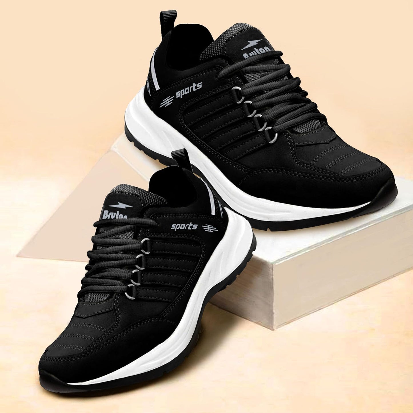 BRUTON 852 EVA Lite Sneakers Casual Shoes Walking Shoes for Men-Black, Size- 10