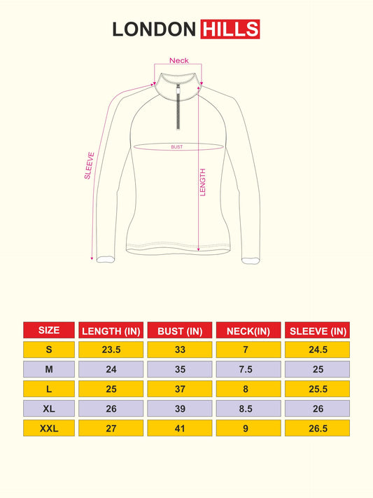 London Hills Cotton Blend Solid Women Regular Fit T-Shirt Full Sleeve Zipper Tshirt For Women (Magenta), Large
