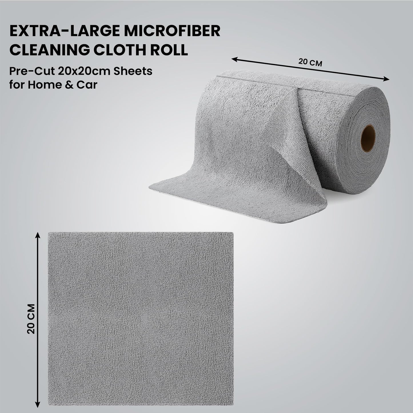 ShineXPro Microfiber Cleaning Cloth Roll, 20Pcs, 4000 Times Washable - 10X Cheaper Than Paper Kitchen Towel Roll - Ultra Absorbent Lint Free Microfiber Cleaning Cloth for Kitchen - Tearable, Reusable - GenZlyf