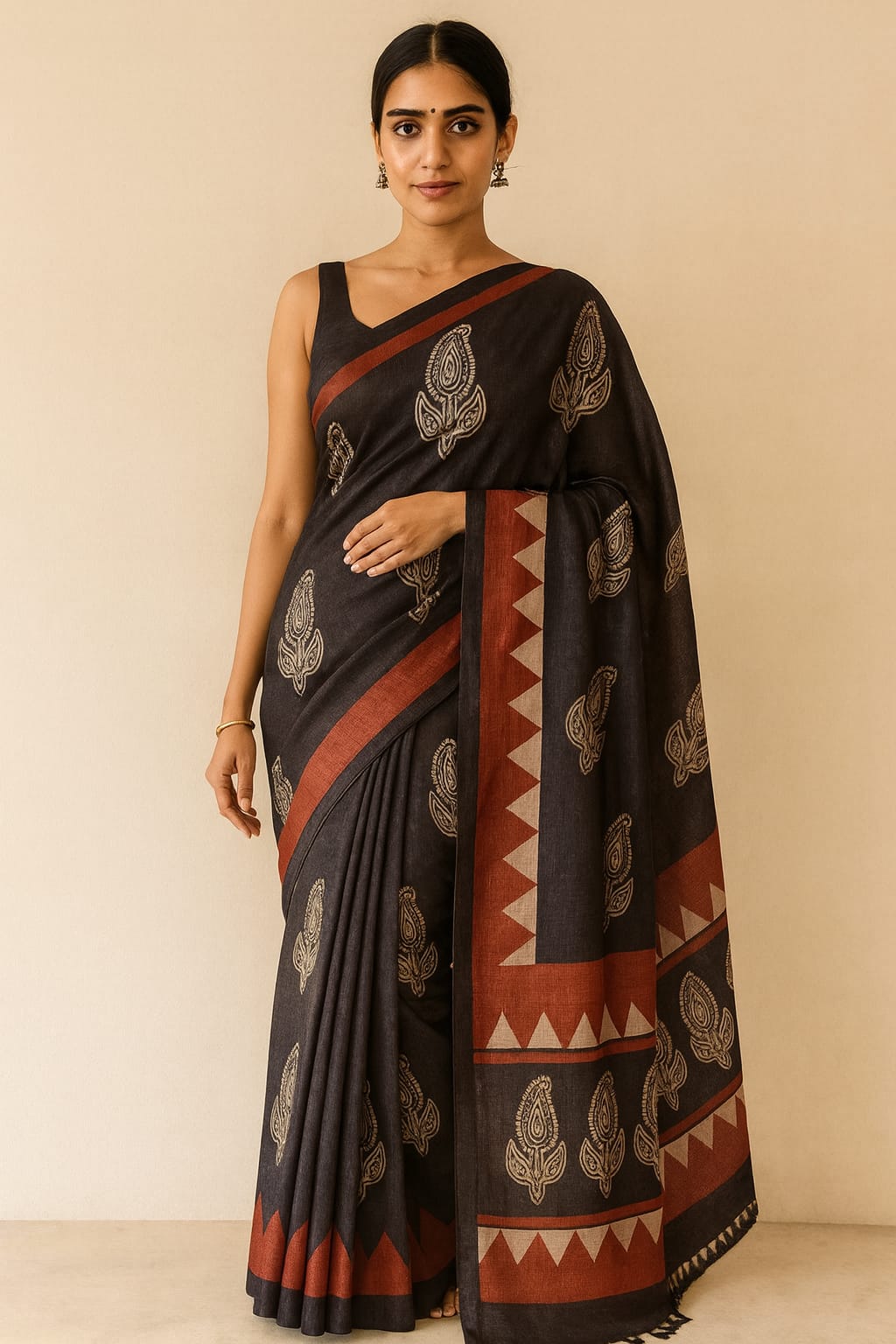 Mulmul Cotton Saree for Women with Blouse Piece, Lightweight sari | Genzlyf collections