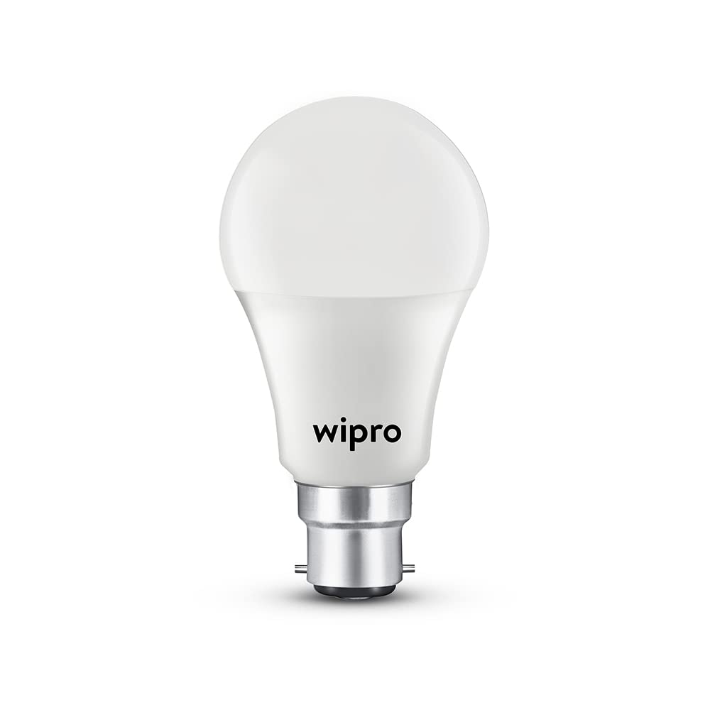 wipro Garnet 10W LED Bulb for Home & Office |Cool Day White (6500K) | B22 Base|220 degree Light coverage |4Kv Surge Protection |400V High Voltage Protection |Energy Efficient | Pack of 1