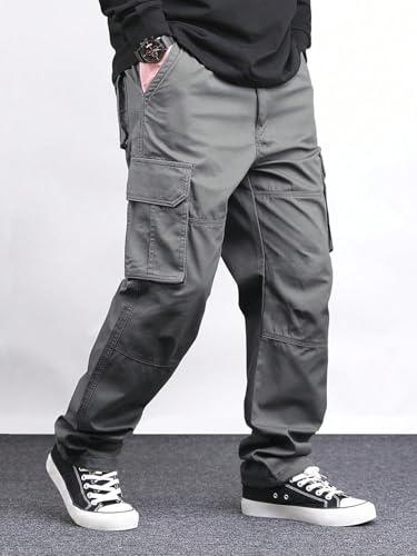 Lymio Men Cargo || Men Cargo Pants Cotton || Casual Cargos Pant (Cargo-46-Grey-M) - GenZlyf