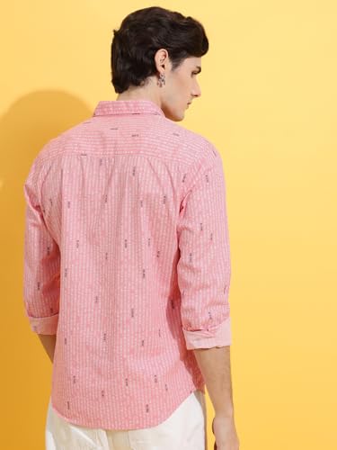 Highlander Men's Slim Fit Shirt (HLSH014808_Pink - GenZlyf