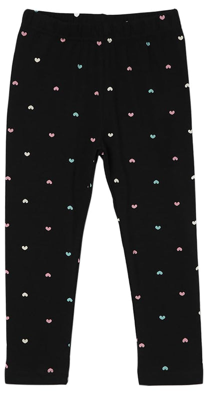 Max Girl's High Rise Regular Leggings (P23CLG05 Black 7-8 Y) - GenZlyf