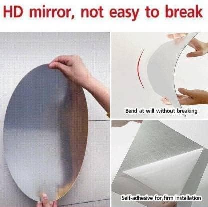 Oval Shape Adhesive Mirror for Wall on Tiles Bedroom Living Room Basin Mirror Bathroom Wall Mirror Both Side Acrylic Wall Mirror Full Length - GenZlyf