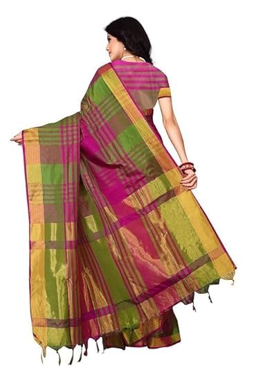 Svarnvastraa Traditional Silk Blend Saree with Rich Pallu & Multi-Color Checks – Elegant for Women Traditional Kanjivaram Art Silk Saree with Rich Pallu & Blouse Piece - GenZlyf