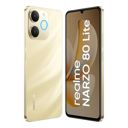 realme NARZO 80 Lite 4G (Beach Gold, 4GB+64GB) | 6300mAh Segment's Biggest Battery | 7.94mm Slim Design | 300% Ultra Volume | Pulse Light: 9 Colors, 5 Glow Modes | Ai Assist