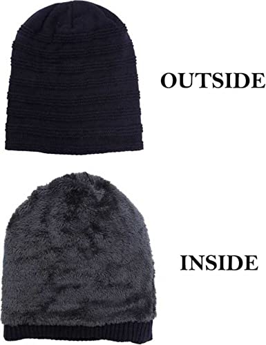 Evanden Knitted Beanie Hat and Scarf Set, Warm and Soft, Black Winter Wear Cap Free Size