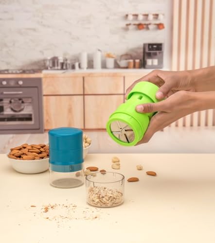 Clazkit Precision Cashews & Almond Cutter/Slicer : Effortless Slicing with Built-in Storage Convenience -Multicolor - GenZlyf