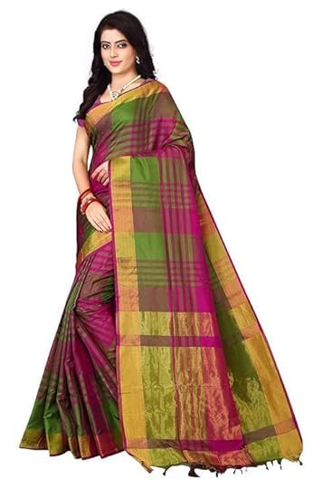 Svarnvastraa Traditional Silk Blend Saree with Rich Pallu & Multi-Color Checks – Elegant for Women Traditional Kanjivaram Art Silk Saree with Rich Pallu & Blouse Piece - GenZlyf