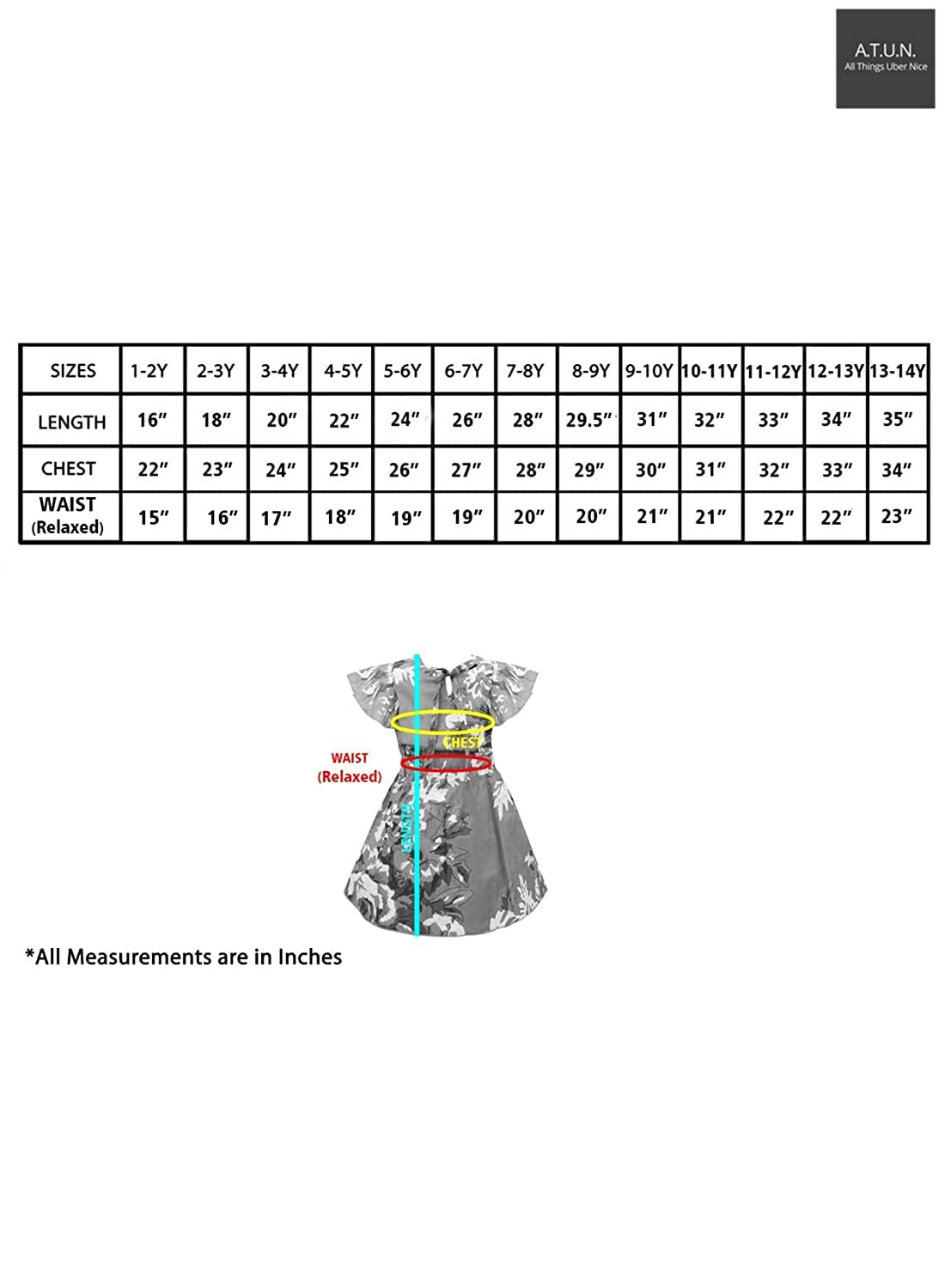 A.T.U.N. (ALL THINGS UBER NICE) Girl's Polyester Skater Knee-Long Fit & Flare Casual Dress (GDRS NAT NPD_Blue_7-8 Y) - GenZlyf