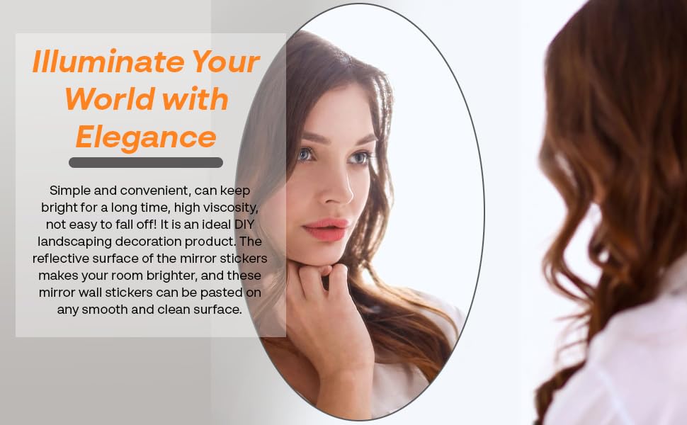 Oval Shape Adhesive Mirror for Wall on Tiles Bedroom Living Room Basin Mirror Bathroom Wall Mirror Both Side Acrylic Wall Mirror Full Length - GenZlyf