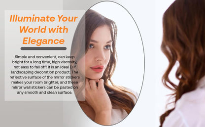 Oval Shape Adhesive Mirror for Wall on Tiles Bedroom Living Room Basin Mirror Bathroom Wall Mirror Both Side Acrylic Wall Mirror Full Length - GenZlyf