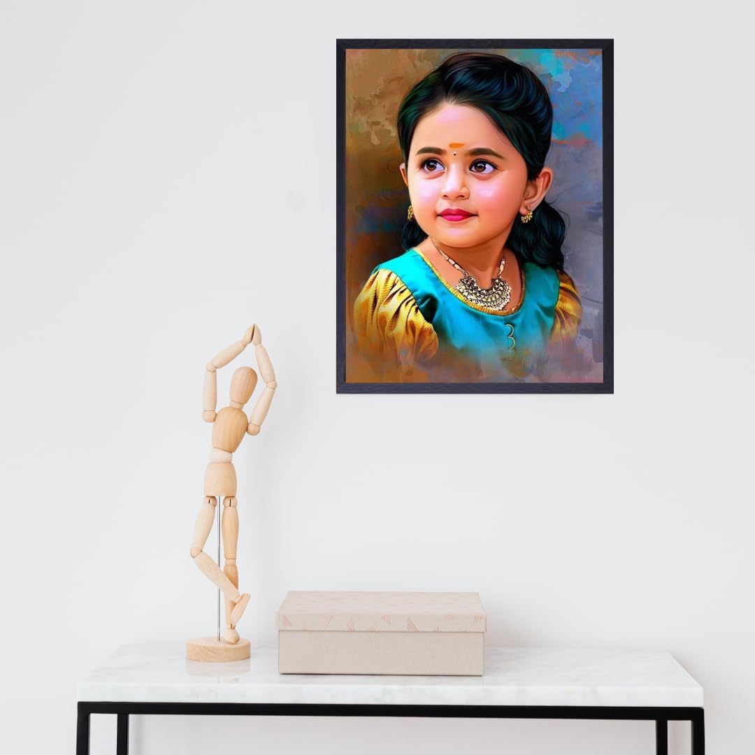 Jadoun Customised and Personalised Oil Painting Frames for Wall Display Frame MDF Good Look Well Home Decor|Festival Birthday Gift|Anniversary Gift|Wall Decor| Gift For Someone (Black 6x8)