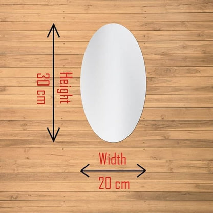 Oval Shape Adhesive Mirror for Wall on Tiles Bedroom Living Room Basin Mirror Bathroom Wall Mirror Both Side Acrylic Wall Mirror Full Length - GenZlyf