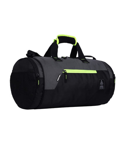 Gear Cross Training 26L Medium Water Resistant Travel Duffle Bag/Gym Bag/Sports Duffle for Men/Women (Black-Grey) - GenZlyf