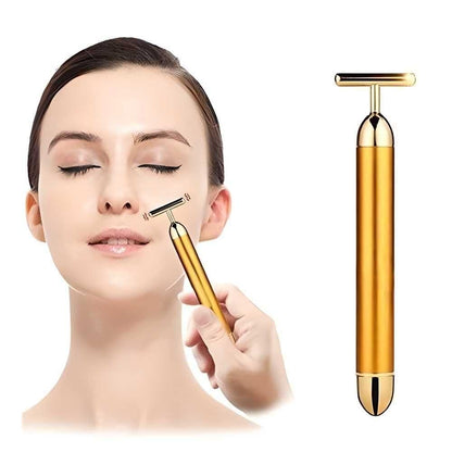 24K Gold Energy Beauty Bar Electric Facial Massage Roller-Genzlyf