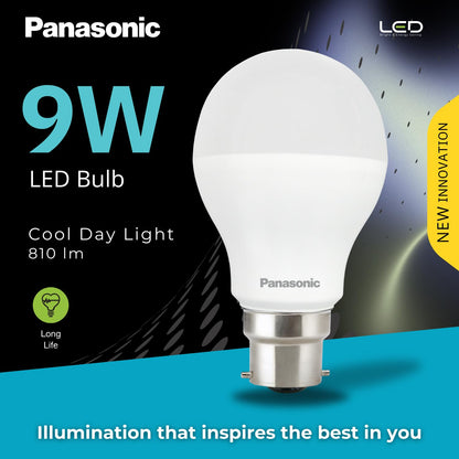 Panasonic 9 Watt LED Bulb, B22 Base 9W Light For Home, 25000+ BH with 1 Year Warranty, 6500K Cool Day (Pack of 2) - GenZlyf