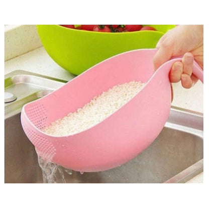 Clazkit Multi-Purpose Strainer or Washer Bowl for Rice Fruits & Vegetable Rice Bowl Color May Vary, Plastic - 10.2 x 17.5 x 24.3 Centimeters