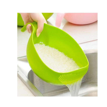 Clazkit Multi-Purpose Strainer or Washer Bowl for Rice Fruits & Vegetable Rice Bowl Color May Vary, Plastic - 10.2 x 17.5 x 24.3 Centimeters
