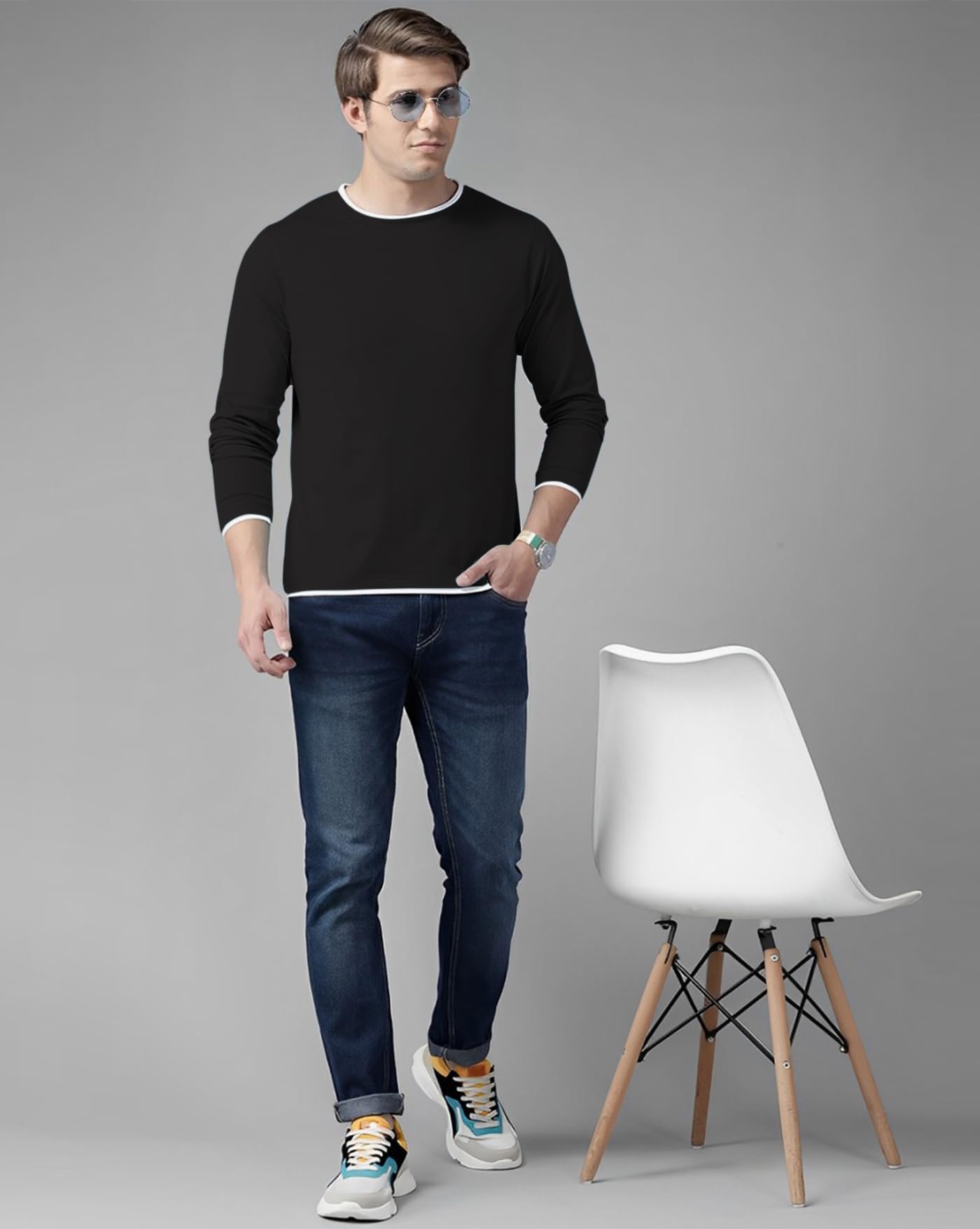 AUSK Men T-Shirt with Full Sleeve Cotton Blend Fabric - GenZlyf