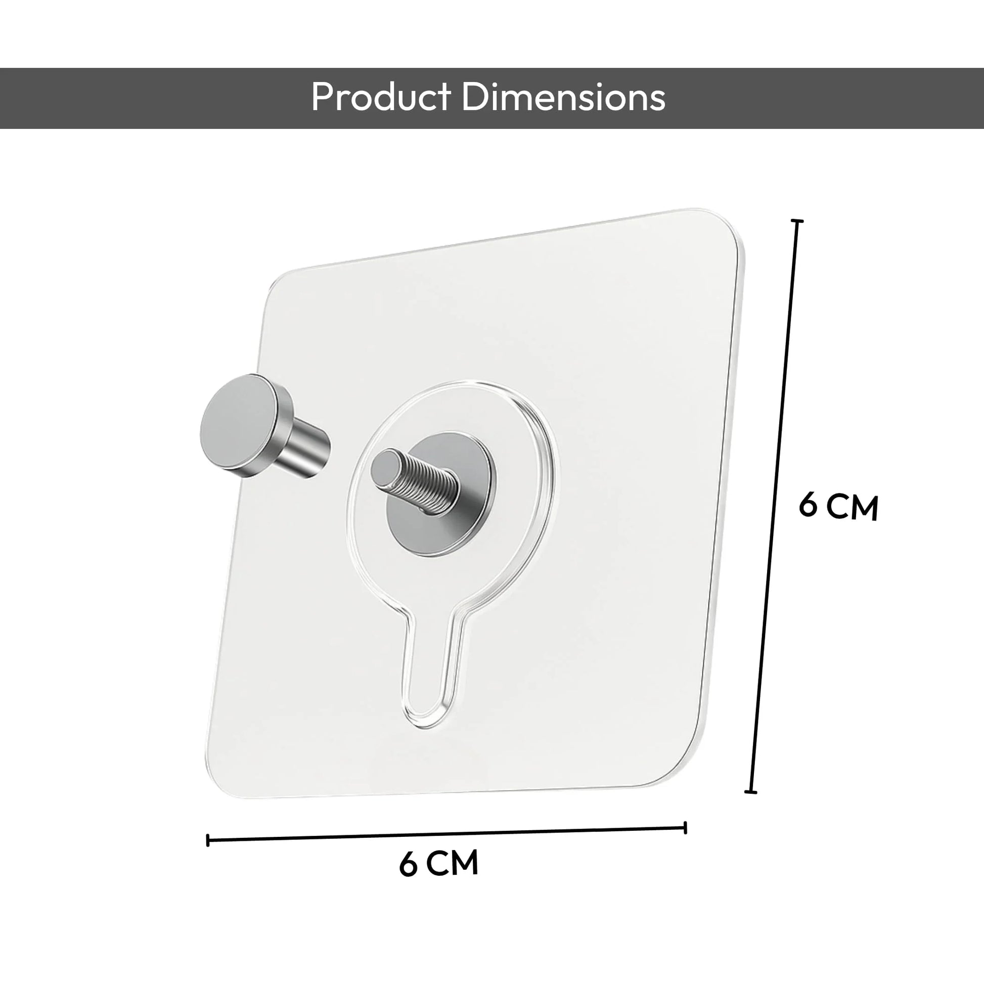 Zulaxy Photo Frame Hooks for Wall Without Drilling, 10 Pack Self Adhesive Hooks for Wall Heavy Duty Strong Nail Free for Hanging Photo Frame (Hanging Hook, Transparent) Stainless Steel - GenZlyf