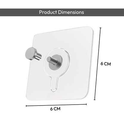 Zulaxy Photo Frame Hooks for Wall Without Drilling, 10 Pack Self Adhesive Hooks for Wall Heavy Duty Strong Nail Free for Hanging Photo Frame (Hanging Hook, Transparent) Stainless Steel - GenZlyf