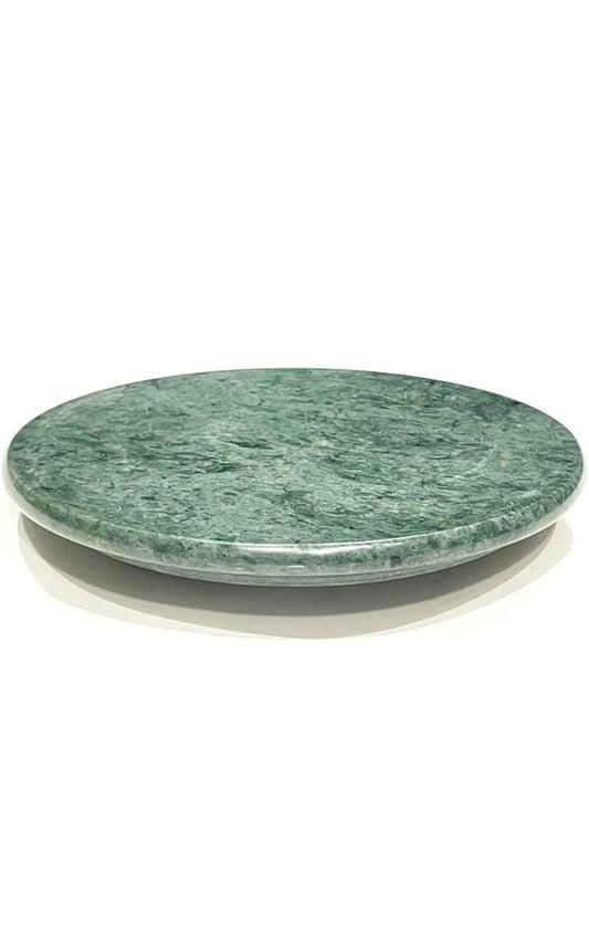 Luxe Craft 9 Inch Marble Chakla Green Stone | Handcrafted Roti Maker Board for Chapati, Puri, Dough Rolling | Heavy Weight Non-Slip Chakla for Indian Kitchen Cooking