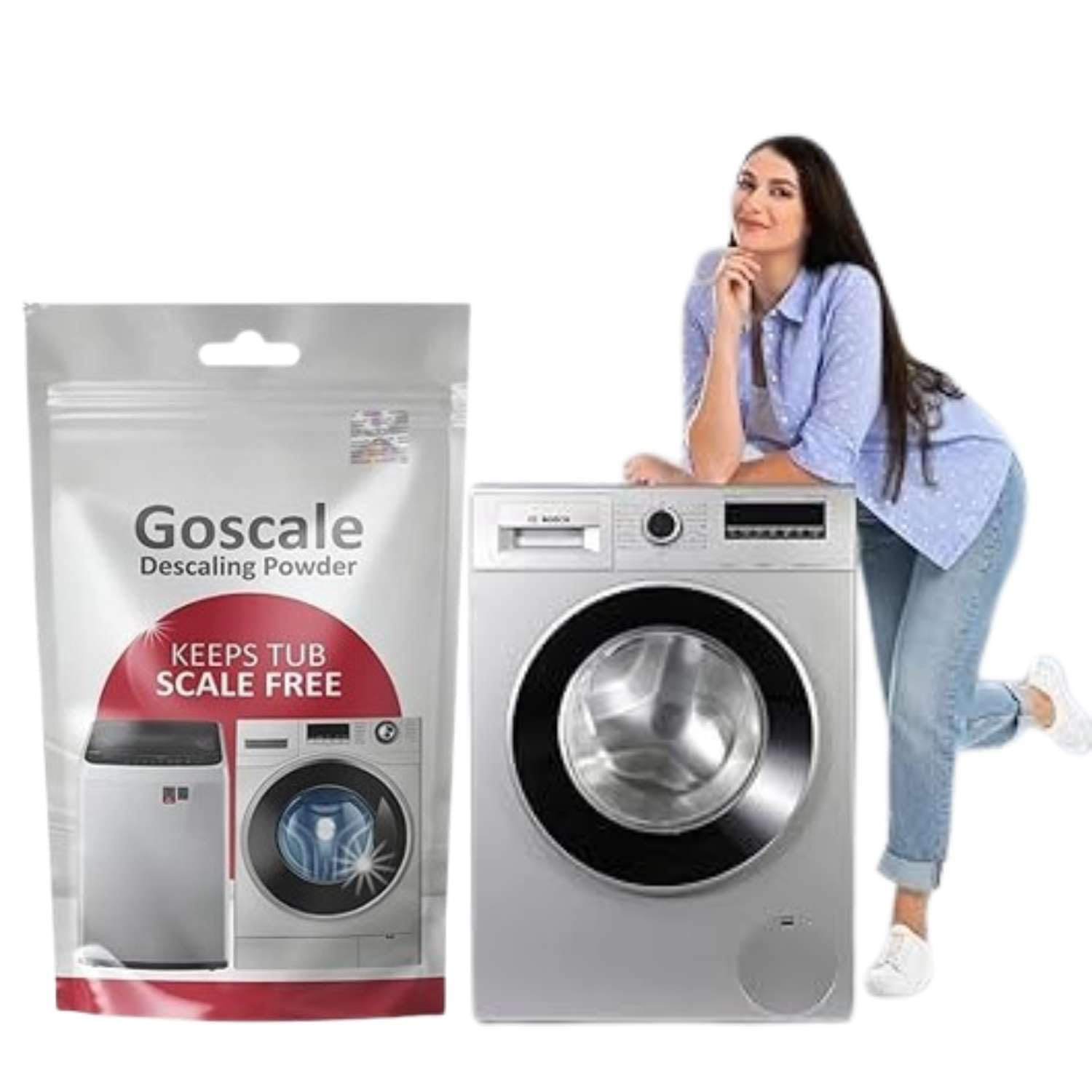 L G Washing Machine Cleaner Descale Powder Descaling Appliance Quick Drum Descale Deep Cleaning for Semi and Fully Automatic Front and Top Load Tub Clean Pouches 100g (Pack Of 4) - GenZlyf