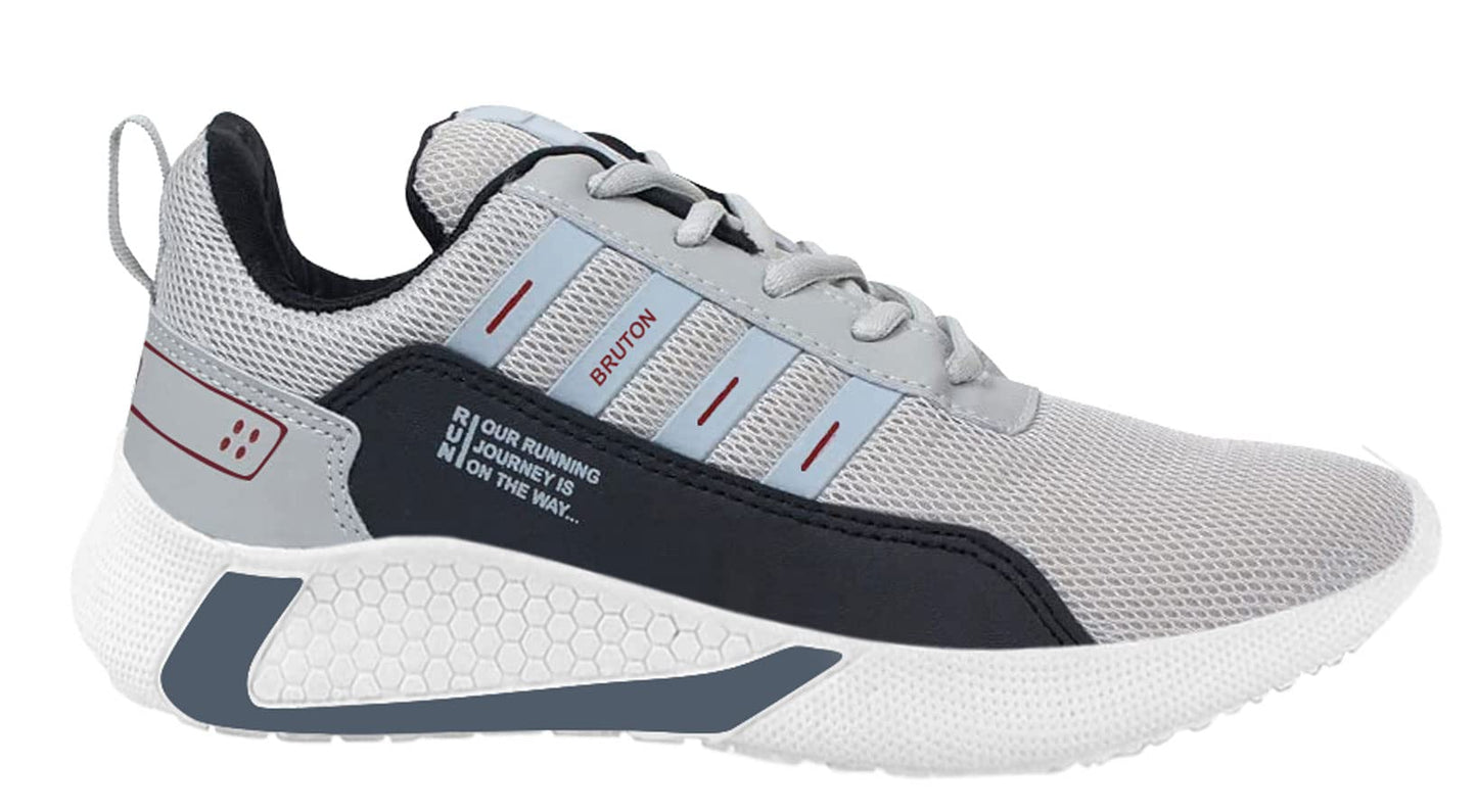 BRUTON Exclusive Trendy, Casual, Sports Shoes for Men, Running Shoes for Men (Black Grey, Size : 6)
