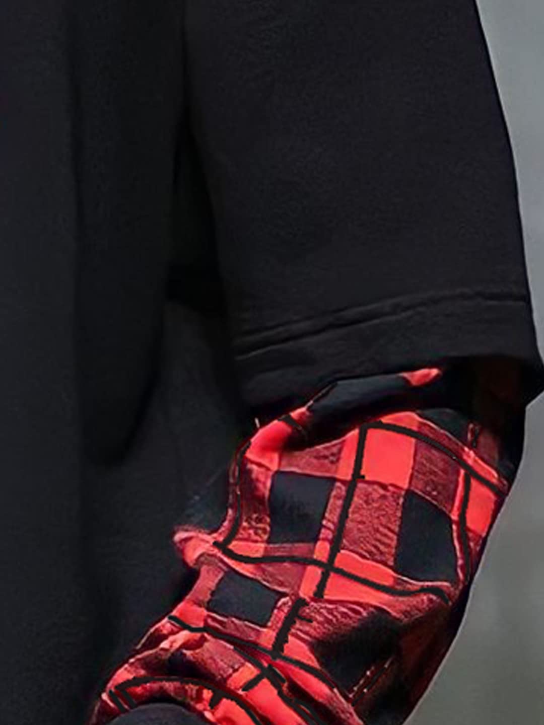 LEWEL Men's Cotton Blend Stylish Hooded Full Sleeve Printed Regular Fit T-Shirt (Red, Large) - GenZlyf