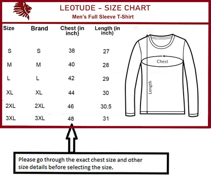 LEOTUDE Men's Regular Fit Cottonblend Full Sleeve Round Neck T-Shirt (18ALL_P_Maroon_M) - GenZlyf