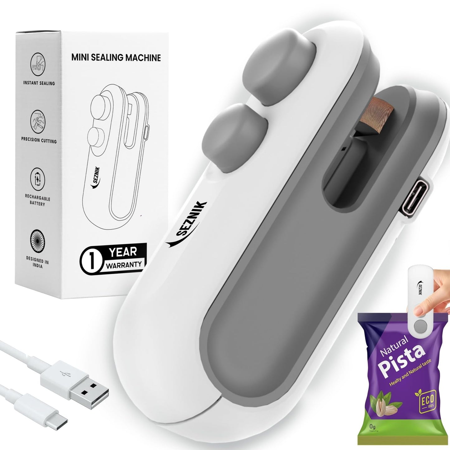 Seznik Sealing Machine for Food Packets - Portable Handheld Sealing for Food Packets - Genzlyf