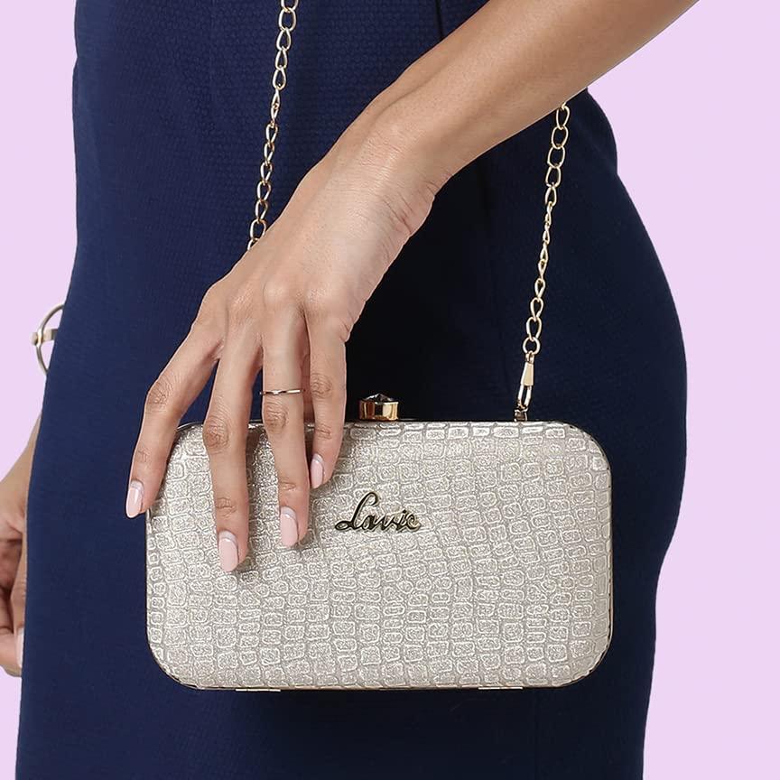 Lavie Women's Tinsel Frame Clutch | Ladies Purse Handbag - GenZlyf