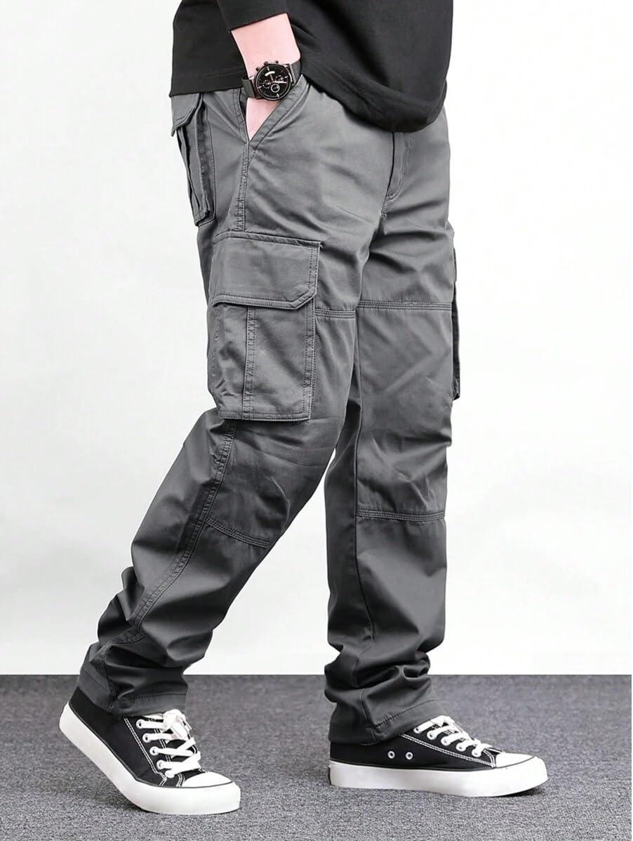 Lymio Men Cargo || Men Cargo Pants Cotton || Casual Cargos Pant (Cargo-46-Grey-M) - GenZlyf