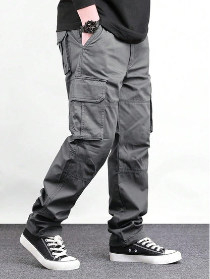 Lymio Men Cargo || Men Cargo Pants Cotton || Casual Cargos Pant (Cargo-46-Grey-M) - GenZlyf