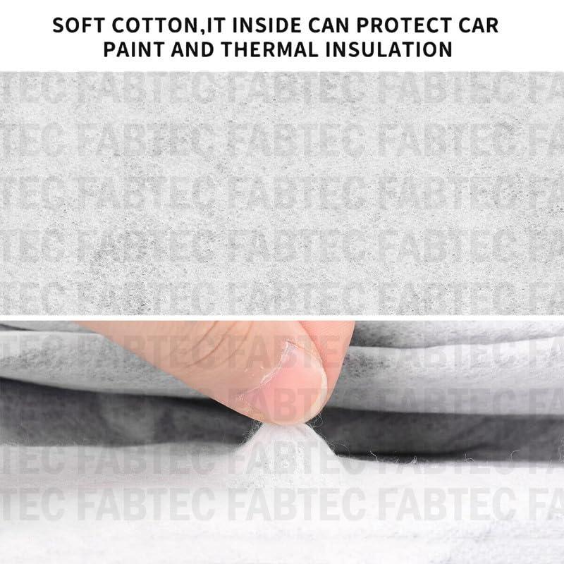 FABTEC Waterproof Car Body Cover for Maruti Baleno with Mirror and Antenna Pocket, Soft Cotton Lining, Triple Stitched (Heat Resistant Metallic Silver with Black Piping) - GenZlyf