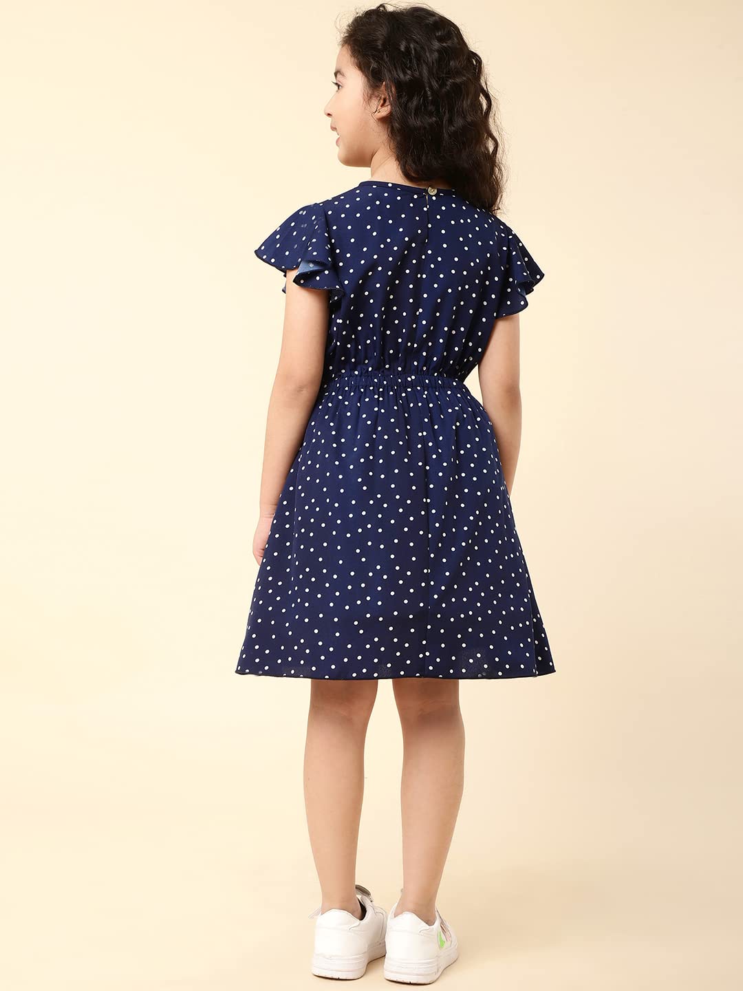 A.T.U.N. (ALL THINGS UBER NICE) Girl's Polyester Skater Knee-Long Fit & Flare Casual Dress (GDRS NAT NPD_Blue_7-8 Y) - GenZlyf