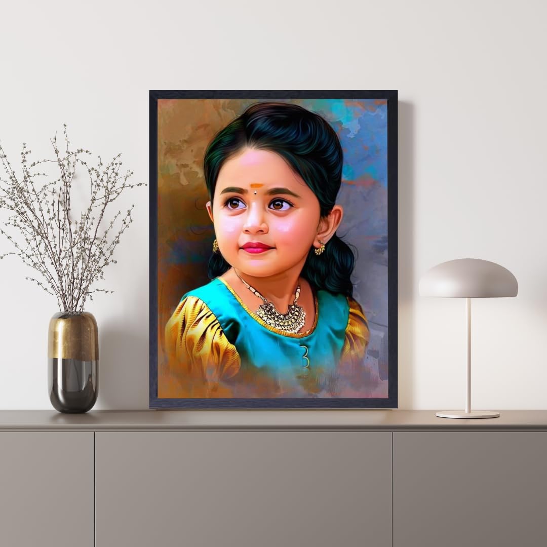 Jadoun Customised and Personalised Oil Painting Frames for Wall Display Frame MDF Good Look Well Home Decor|Festival Birthday Gift|Anniversary Gift|Wall Decor| Gift For Someone (Black 6x8)