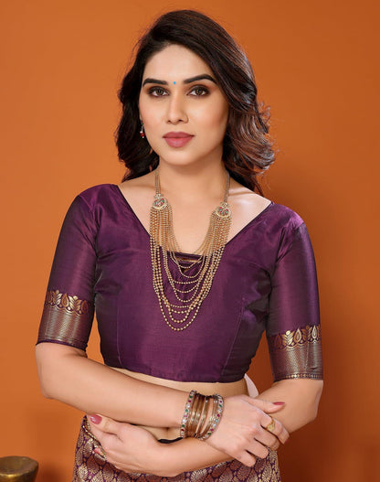 Yashika Present Banarasi Kanjivaram Silk Saree For Fashionable Women||Purple Coloured Silk Kanjivaram Saree|| AZ-YS-P1-MALIYA PURPLE New - GenZlyf