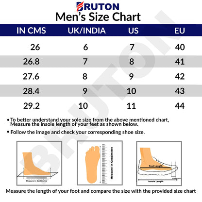 BRUTON Combo of Men's Sports Running Shoes- Grey & Black, Size -6