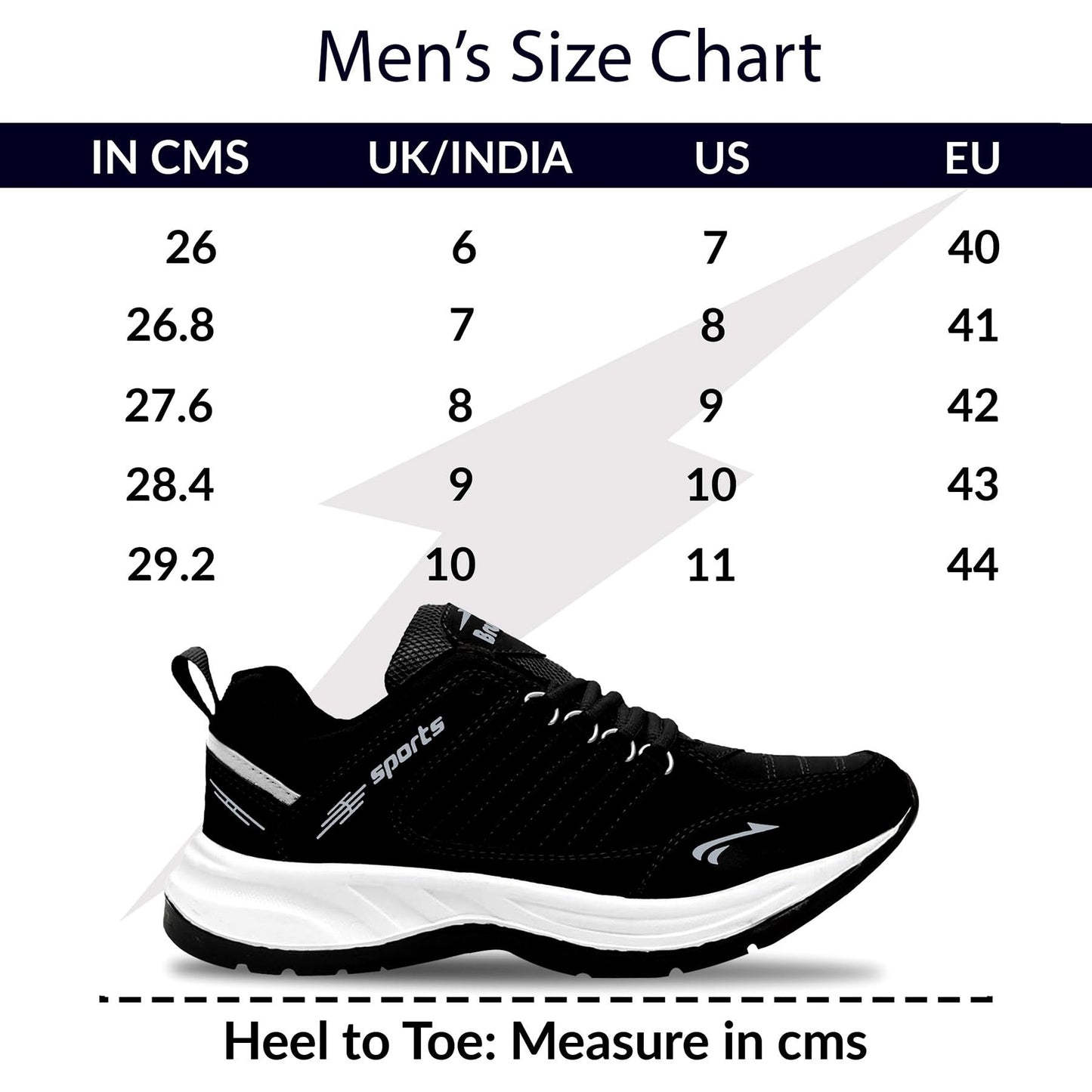 BRUTON 852 EVA Lite Sneakers Casual Shoes Walking Shoes for Men-Black, Size- 10