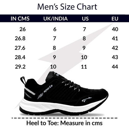 BRUTON 852 EVA Lite Sneakers Casual Shoes Walking Shoes for Men-Black, Size- 10