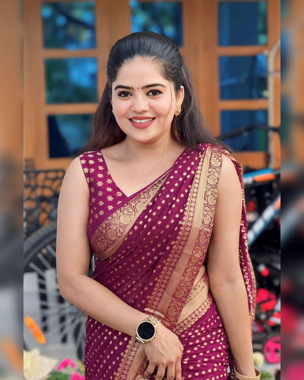 LAVISHBOI Women's Art Silk Blend Banarasi Jacquard Saree With Unstitched Blouse Piece | Sarees For Women | Jacquard Saree | Wedding Banarasi Sari (Maroon) - GenZlyf