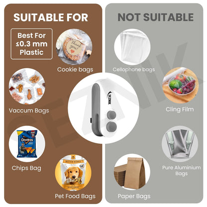 Seznik Sealing Machine for Food Packets - Portable Handheld Sealing for Food Packets - Genzlyf