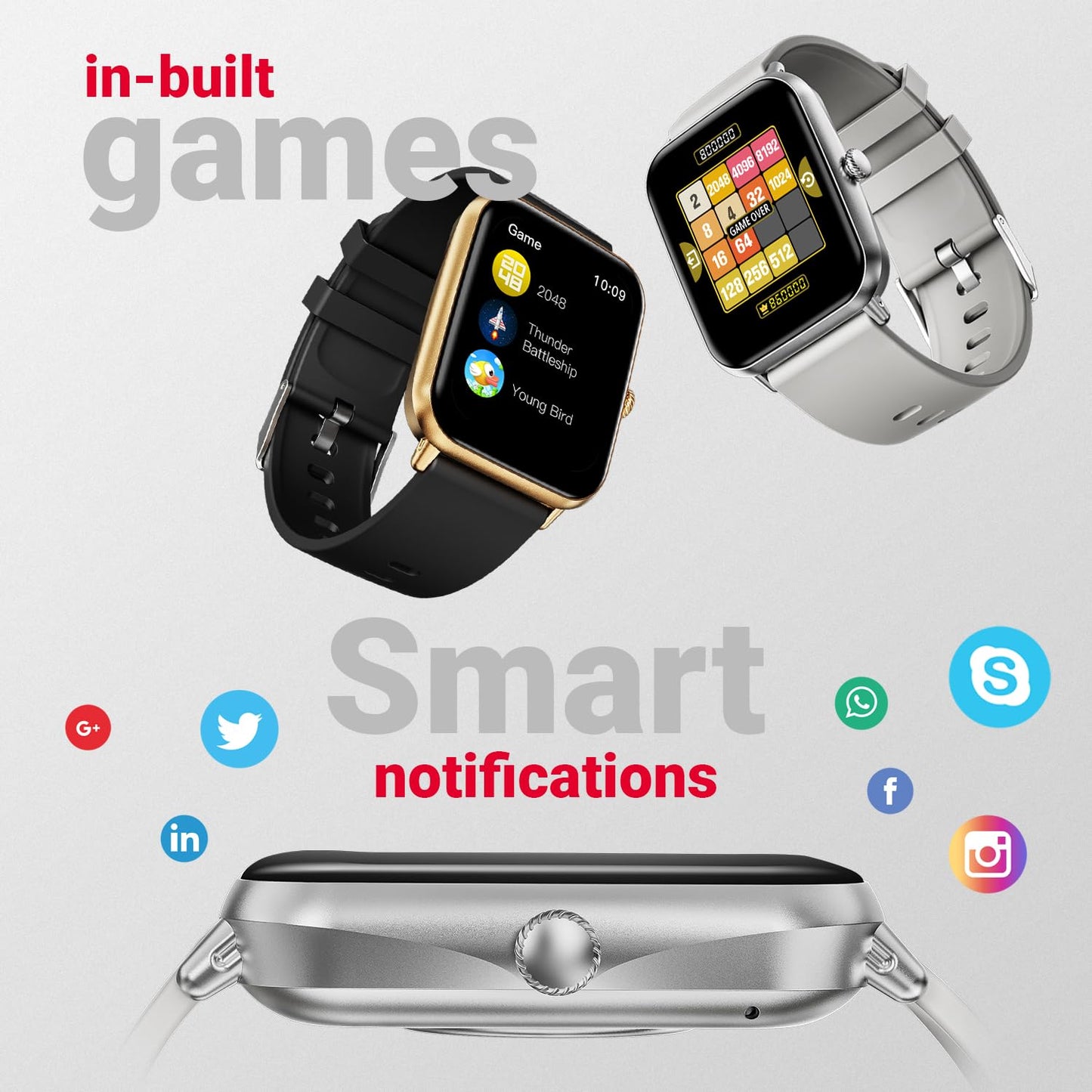 Fire-Boltt Ninja Call Pro Plus Smart Watch 1.83” HD Display, Bluetooth Calling, AI Voice Assistant, 100 Sports Modes, IP67 Waterproof, SpO2 Monitor, Smart Watch for Man & Woman- Grey - GenZlyf