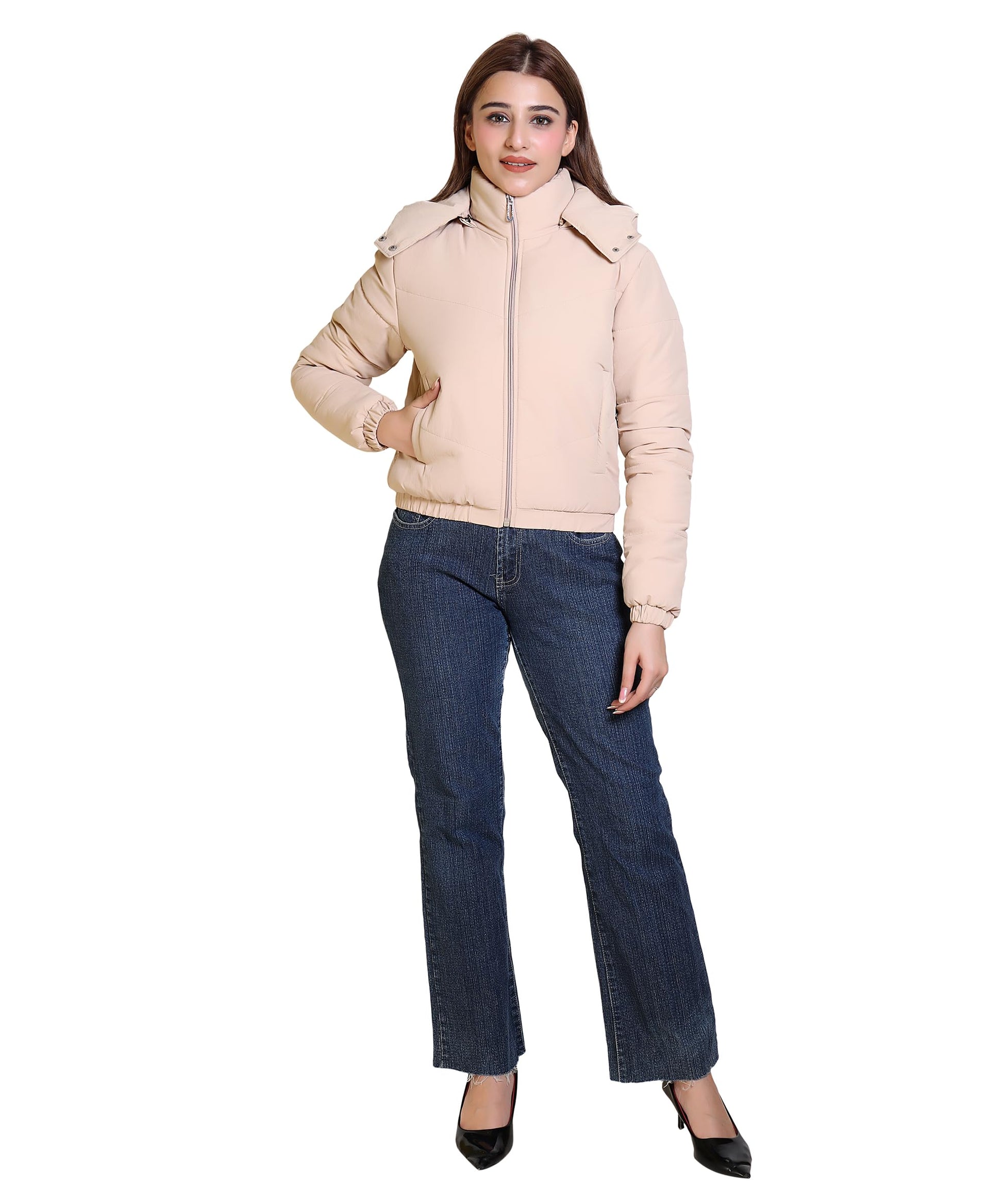 Brazo Short Regular Fit Puffer Jacket for Gen Z - Fashionable Hooded Design, Long Sleeves, Latest Trendy Look, Warm Winter Wear Western Stylish Jacket (IN, Alpha, XL, Regular, Cammel) - GenZlyf